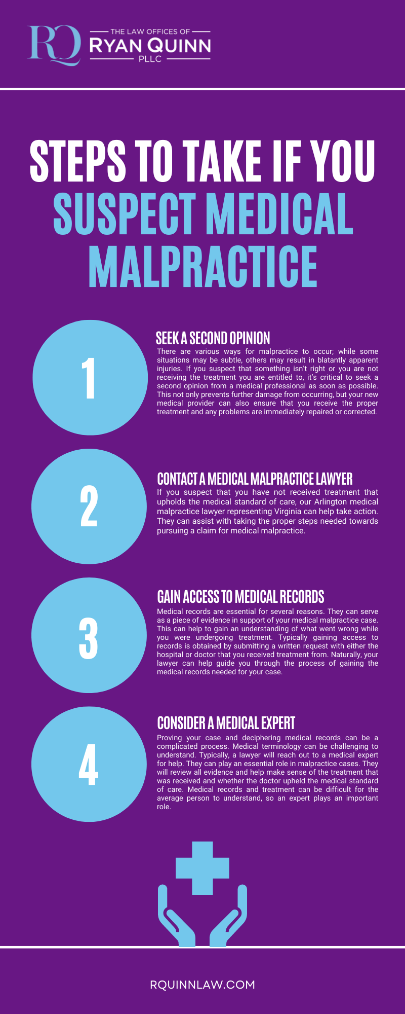 STEPS TO TAKE IF YOU SUSPECT MEDICAL MALPRACTICE INFOGRAPHIC